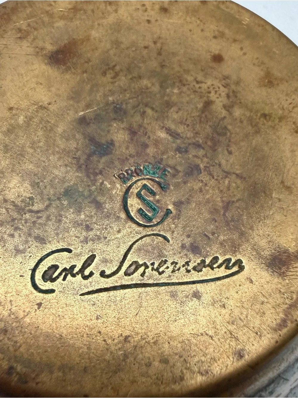Vintage Carl Sorensen Signed Art Deco Bronze Vase - Picture 13 of 14